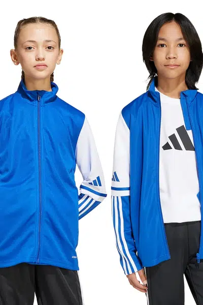 Dětská mikina adidas Performance modrá barva, vzorovaná, JD4798