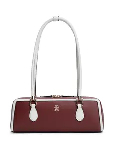 TOMMY HILFIGER Kabelka na rameno 'GRACE'  hrdzavohnedá / biela