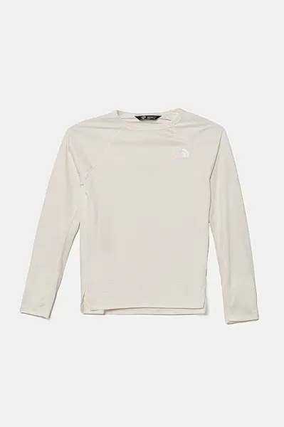 Dětské tričko s dlouhým rukávem The North Face TEEN SUNRISER L/S TEE béžová barva, s potiskem, NF0A8AN6QLI1