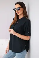 Dámska blúzka Kesi Włoski s krátkymi rukávmi čierna