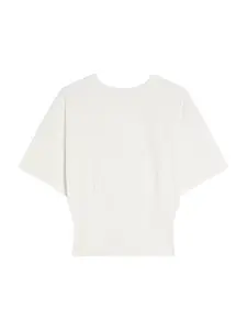 Bershka Tričko 'Efecto Corse'  šedobiela