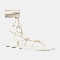 Kožené sandály Rick Owens Lilies Penta dámské, béžová barva, LI01E4808