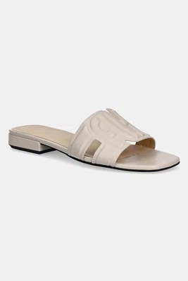 Kožené pantofle Furla Summer Mule dámské, béžová barva, YJ34SUM X30000 1704S