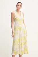 Šaty Calvin Klein žlutá barva, midi, LV044B059G
