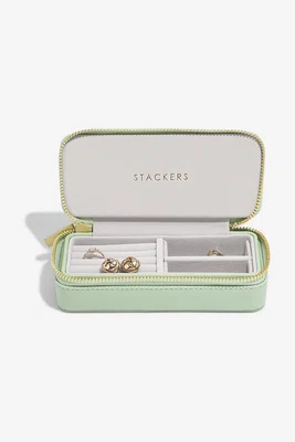 Cestovní krabička na šperky Stackers zelená barva