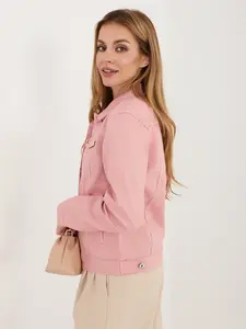 Růžová džínová bunda