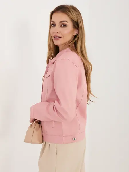 Růžová džínová bunda