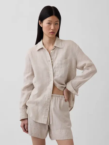 GAP Dámska ľanová oversize košeľa