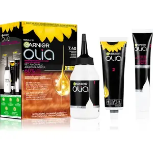 Garnier Olia Big Kit permanentní barva na vlasy odstín 7.40 Intense Copper 1 ks