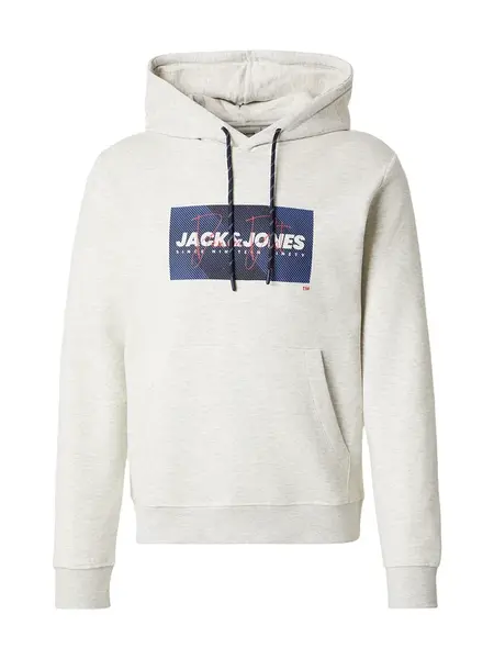 JACK & JONES Mikina 'JJCOLE'  námornícka modrá / malinová / biela melírovaná