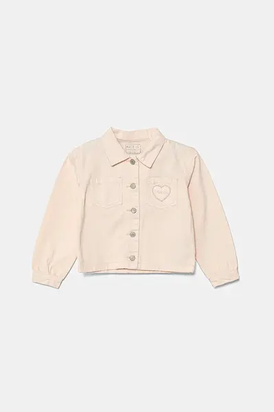 Dětská riflová bunda Guess béžová barva, K5GL01 WH6L0