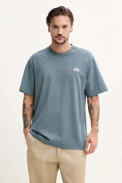 Bavlněné tričko Dickies modrá barva, DK0A4YAIG701