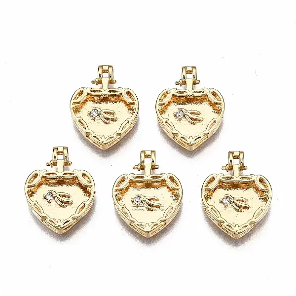 Brass Micro Pave Clear Cubic Zirconia Pendants