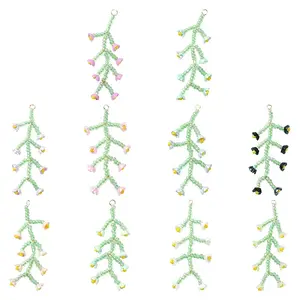 10 Colors Handmade Glass Seed Beaded Flower Pendants