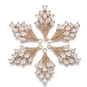 Brass Micro Pave Cubic Zirconia Pendants