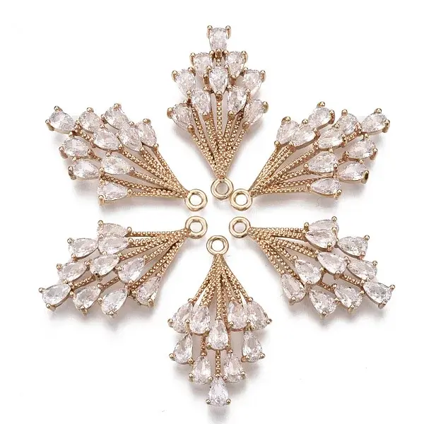 Brass Micro Pave Cubic Zirconia Pendants