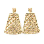 Brass Micro Pave Clear Cubic Zirconia Pendants