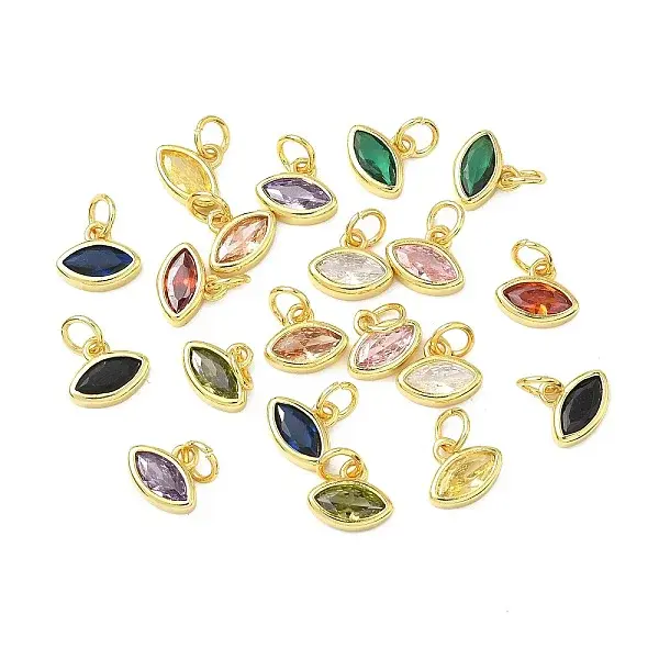 Brass Micro Pave Cubic Zirconia Pendants