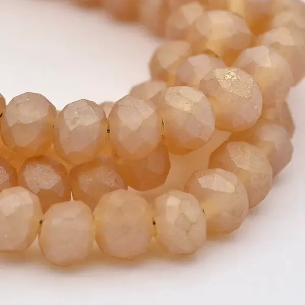 Full Rainbow Plated Faceted Rondelle Glass Beads Strands