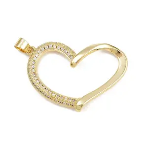 Brass Micro Pave Cubic Zirconia Pendants