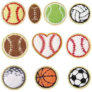 10 Styles Acrylic Fiber Glitter Powder Embroidery Sew on Appliques