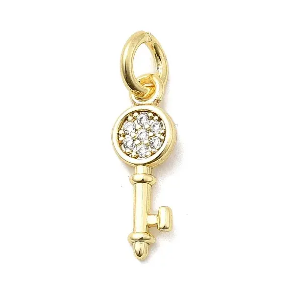 Brass Micro Pave Cubic Zirconia Charms