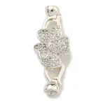 Brass Micro Pave Clear Cubic Zirconia Fold Over Clasps