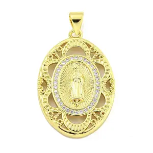 Rack Plating Brass Micro Pave Clear Cubic Zirconia Pendants