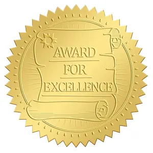 Plastic Self Adhesive Gold Foil Embossed Stickers