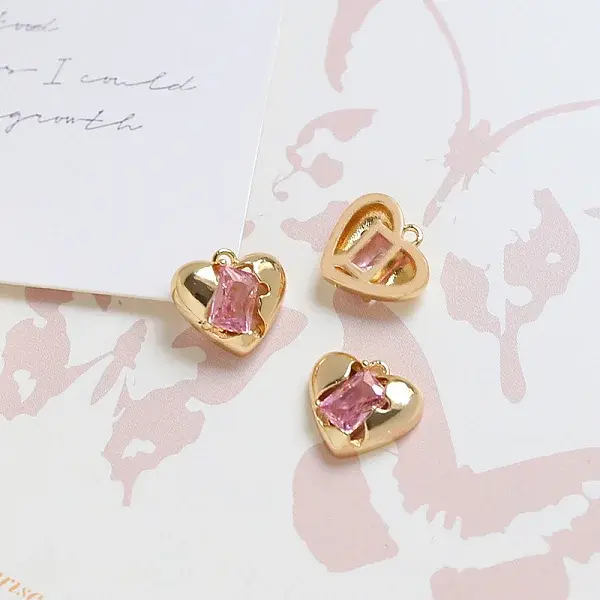 Brass Micro Pave Cubic Zirconia Pendants