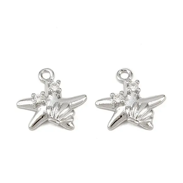 Brass Micro Pave Cubic Zirconia Pendants