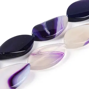 Natural Purple Banded Agate Beads Strands