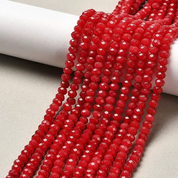 Dyed Natural Malaysia Jade Rondelle Beads Strands