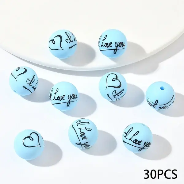 30Pcs Silicone Beads