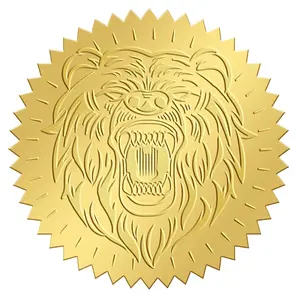 Plastic Self Adhesive Gold Foil Embossed Stickers