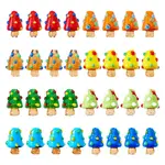 32Pcs 8 Colors Handmade Lampwork Bumpy Beads