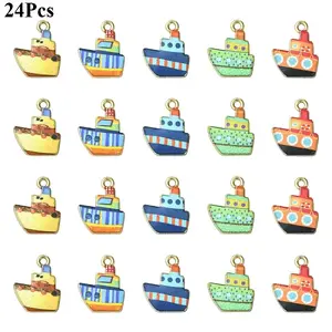 24Pcs Rack Plating Alloy Pendants