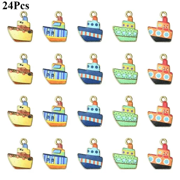 24Pcs Rack Plating Alloy Pendants