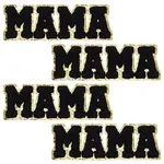 4Pcs Word Mama Computerized Embroidery Iron on/Sew on Patches