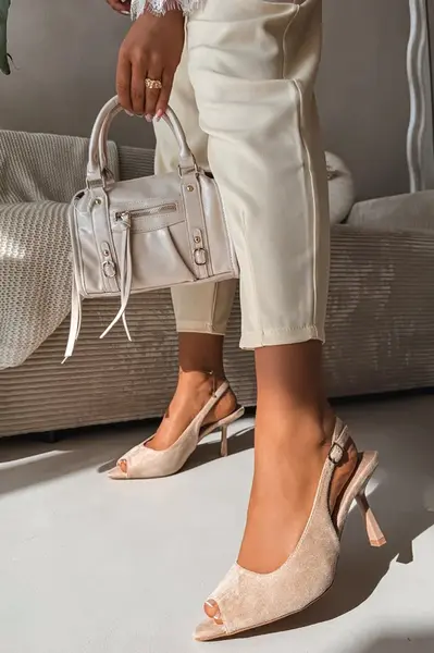 Boto dámské béžové sandály Sevina na podpatku