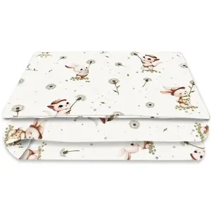 Miminu Povlečení do postýlky, bavlna, 2D sada, Kocourek a pampeliška - bílá, 135x100