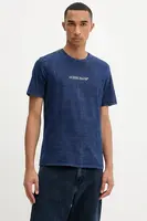 Bavlněné tričko Guess Jeans pánské, modrá barva, s aplikací, M5YI34 KCTG1