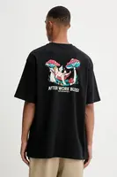 Bavlněné tričko Kaotiko černá barva, s potiskem, AR003-01-G002