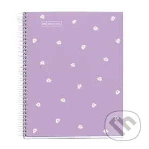 Květiny A5 poznámkový blok 90 g - fialový