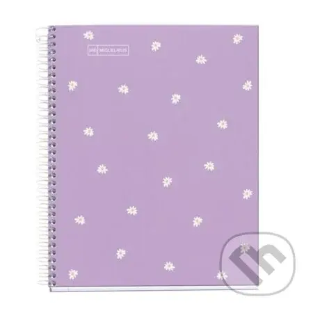 Květiny A5 poznámkový blok 90 g - fialový