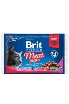 Brit Premium Cat Kapsa Meat Plate 400g (4x100g)