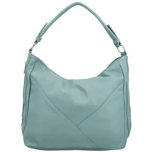 Trendy dámská koženková kabelka na rameno Enwy, světle modrá