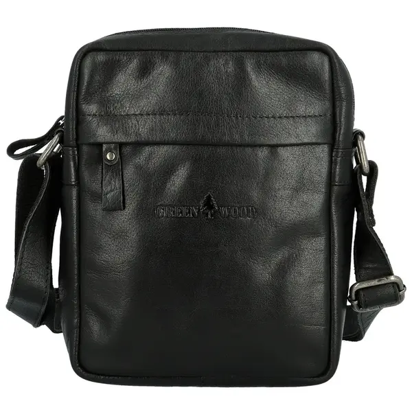 Trendy pánská kožená crossbody taška GW Laurene, černá