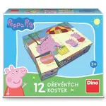 Drevené licenčné kocky Peppa Pig - 12 kociek