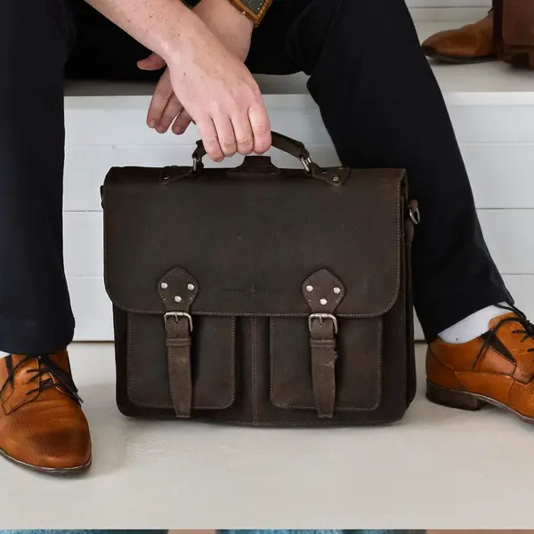 Pánská kožená aktovka Greenwood Celestin - hnědá